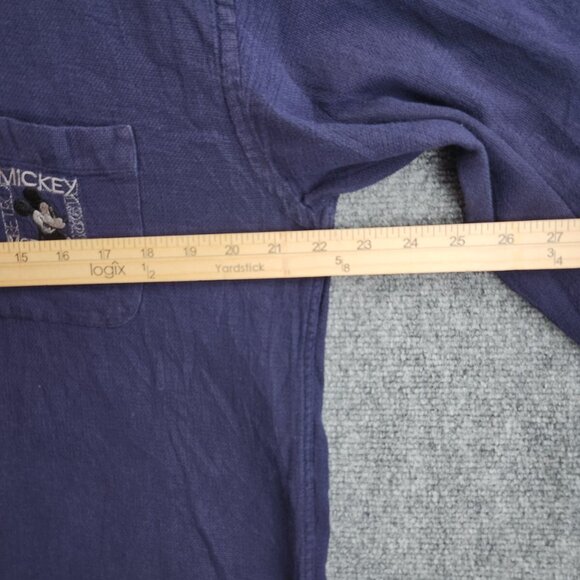 Iceberg Shirt Disney Medium Blue Long Sleeve Button Up Mickey Mouse Embroidery - Picture 6 of 16